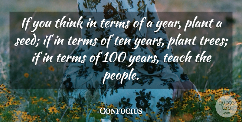 Confucius Quote About Inspirational, Teacher, Happy New Year: If You Think In Terms...
