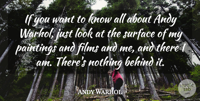 Andy Warhol Quote About Art, Want, Looks: If You Want To Know...
