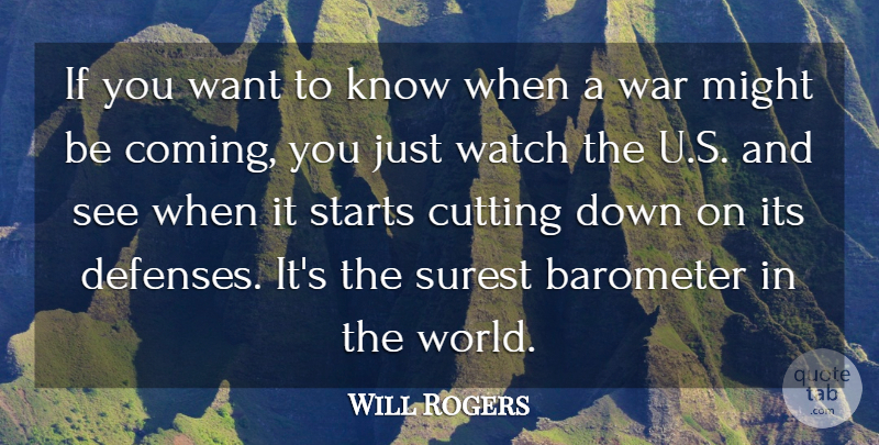 Will Rogers Quote About Barometer, Cutting, Might, Starts, Surest: If You Want To Know...