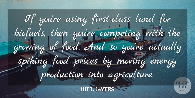 Bill Gates Quote About Moving, Food, Land: If Youre Using First Class...