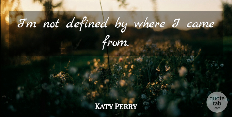 Katy Perry Quote About Agree To Disagree, Defined: Im Not Defined By Where...