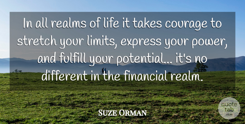Suze Orman Quote About Inspirational, Business, Power: In All Realms Of Life...