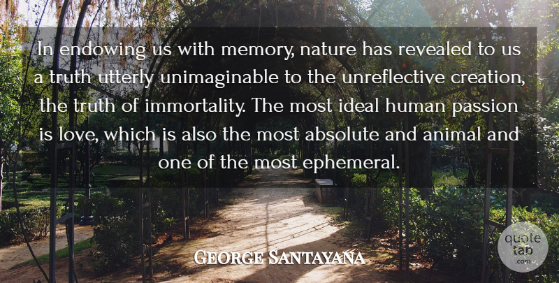 George Santayana Quote About Love, Memories, Passion: In Endowing Us With Memory...