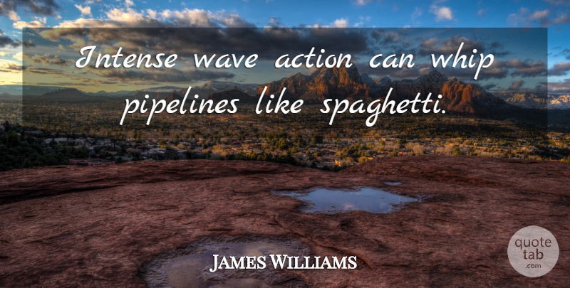 James Williams Quote About Action, Intense, Wave, Whip: Intense Wave Action Can Whip...