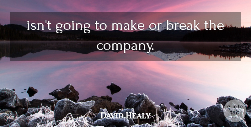 David Healy Quote About Break: Isnt Going To Make Or...