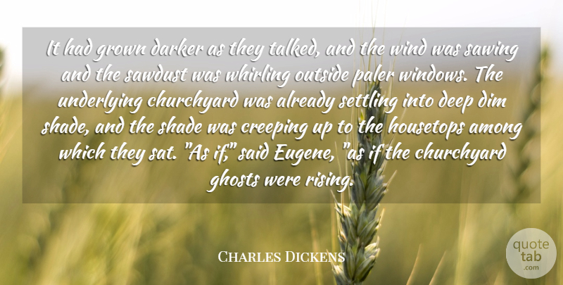 Charles Dickens Quote About Wind, Rising, Sawdust: It Had Grown Darker As...