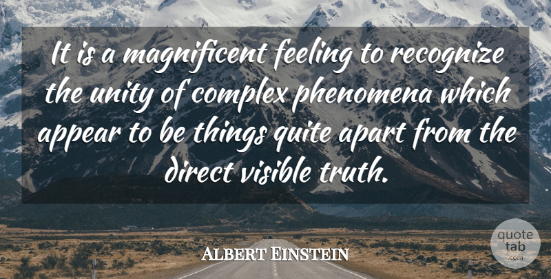Albert Einstein Quote About Feelings, Unity, Magnificent: It Is A Magnificent Feeling...