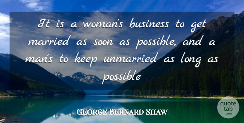 George Bernard Shaw Quote About Relationship, Marriage, Men: It Is A Womans Business...