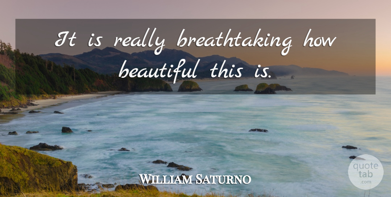 William Saturno Quote About Beautiful: It Is Really Breathtaking How...
