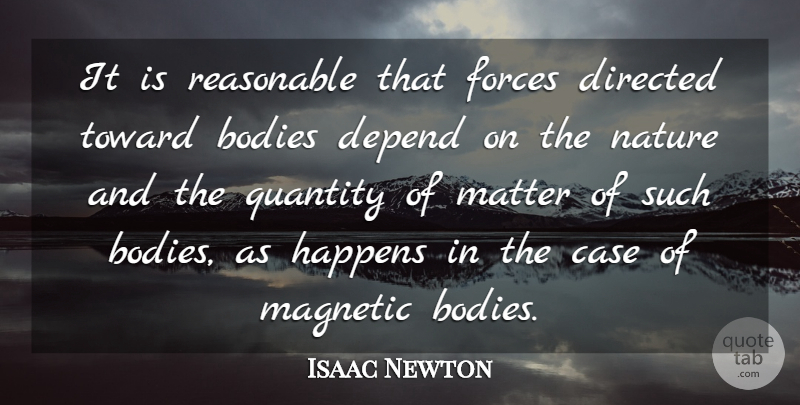 Isaac Newton Quote About Bodies, Case, Directed, Forces, Magnetic: It Is Reasonable That Forces...