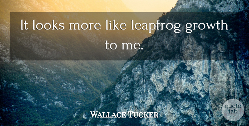 Wallace Tucker Quote About Growth, Looks: It Looks More Like Leapfrog...