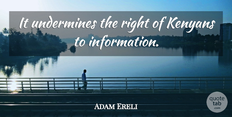 Adam Ereli Quote About Undermines: It Undermines The Right Of...