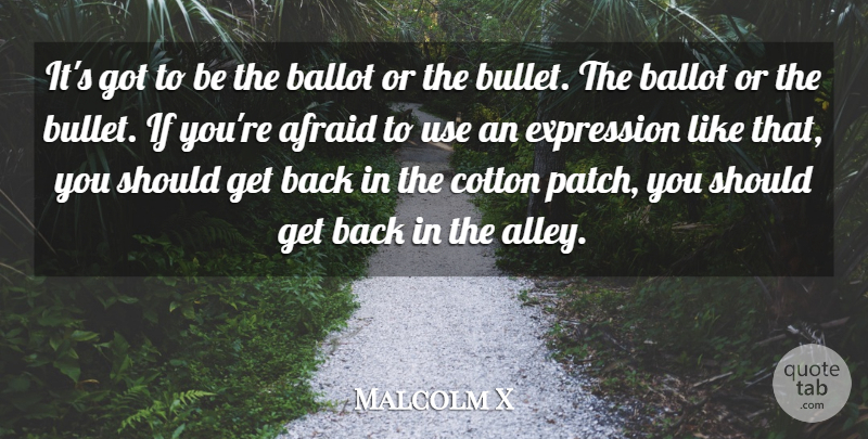 Malcolm X Quote About Expression, Use, Cotton: Its Got To Be The...