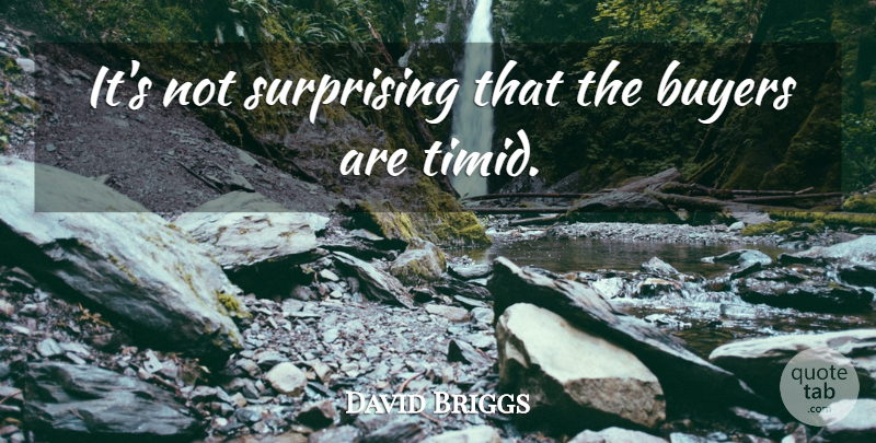 David Briggs Quote About Buyers, Surprising: Its Not Surprising That The...