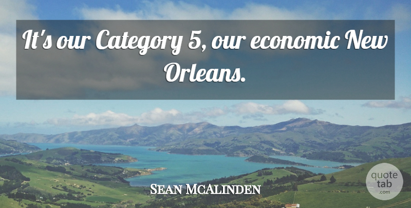 Sean McAlinden Quote About Category, Economic: Its Our Category 5 Our...