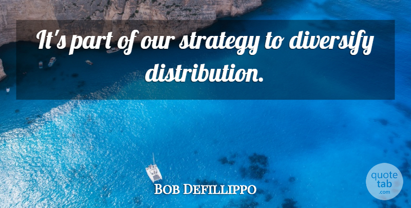 Bob Defillippo Quote About Strategy: Its Part Of Our Strategy...