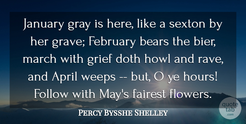 Percy Bysshe Shelley Quote About Time, Flower, Grief: January Gray Is Here Like...