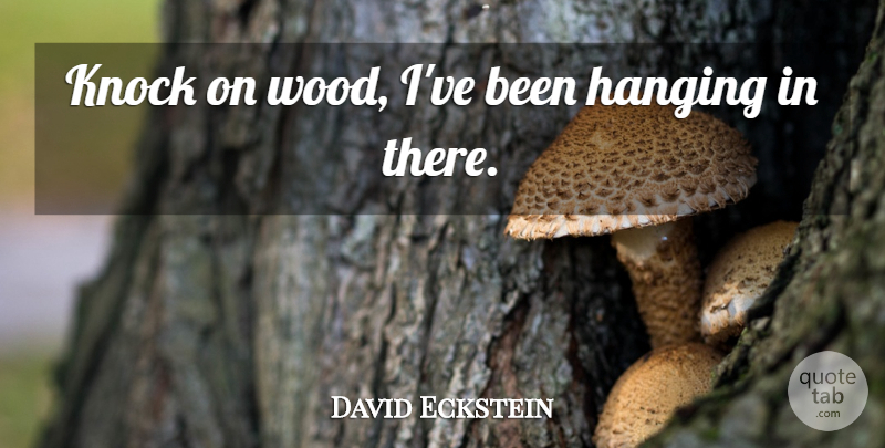 David Eckstein Quote About Hanging, Knock: Knock On Wood Ive Been...