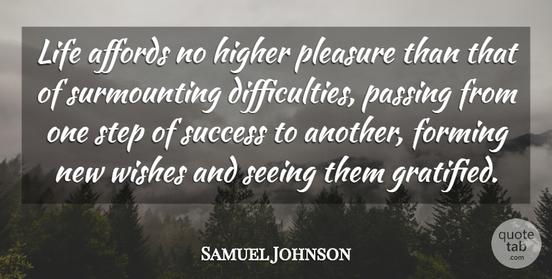 Samuel Johnson Quote About Life, Motivational, Achievement: Life Affords No Higher Pleasure...