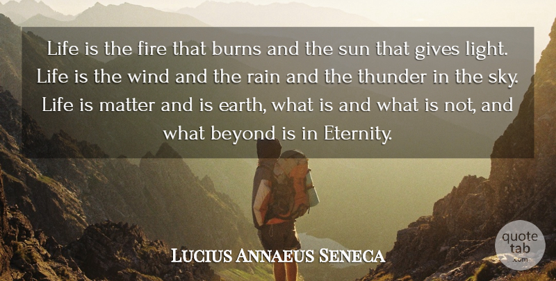 Lucius Annaeus Seneca Quote About Beyond, Burns, Fire, Gives, Life: Life Is The Fire That...