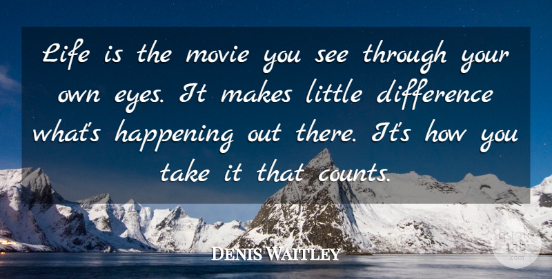 Denis Waitley Quote About Attitude, Eye, Differences: Life Is The Movie You...