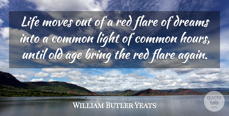 William Butler Yeats Quote About Dream, Moving, Light: Life Moves Out Of A...