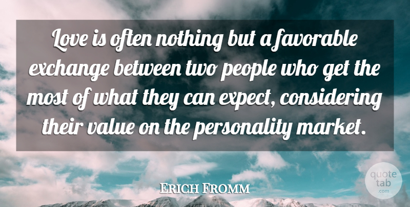 Erich Fromm Quote About Love, Life, Two: Love Is Often Nothing But...