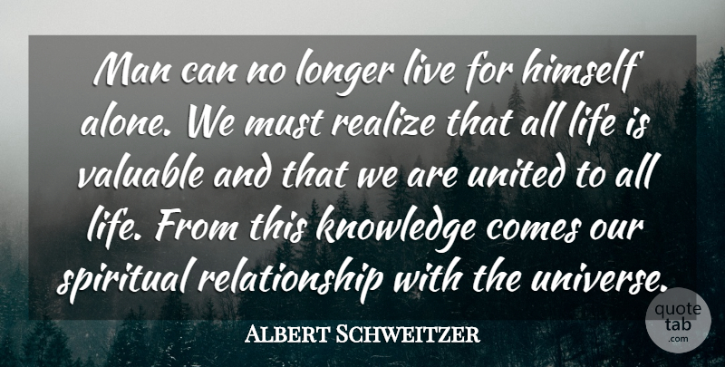 Albert Schweitzer Quote About Inspirational, Spiritual, Men: Man Can No Longer Live...