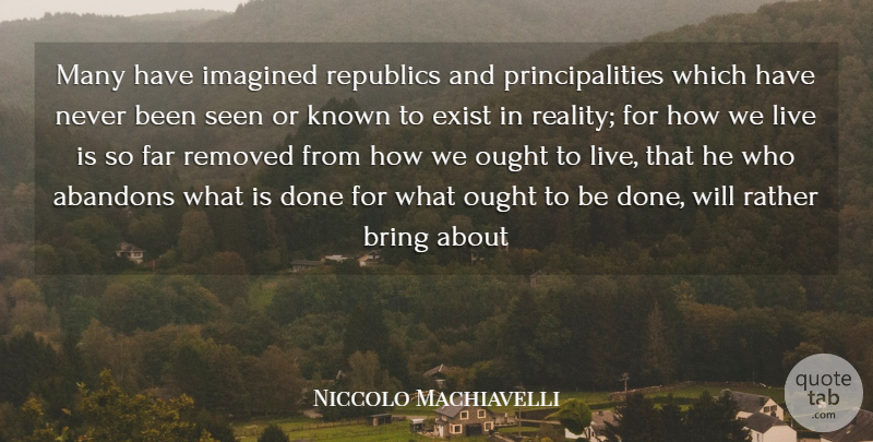 Niccolo Machiavelli Quote About Art, War, Reality: Many Have Imagined Republics And...