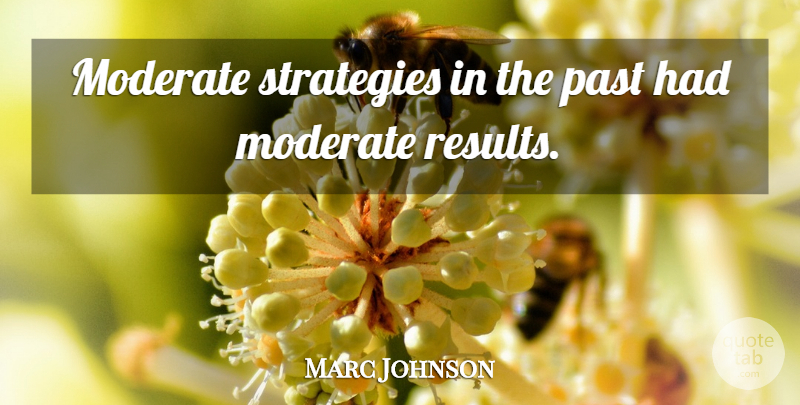Marc Johnson Quote About Moderate, Past, Strategies: Moderate Strategies In The Past...
