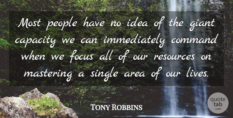 Tony Robbins Quote About Inspiring, Encouragement, Powerful: Most People Have No Idea...
