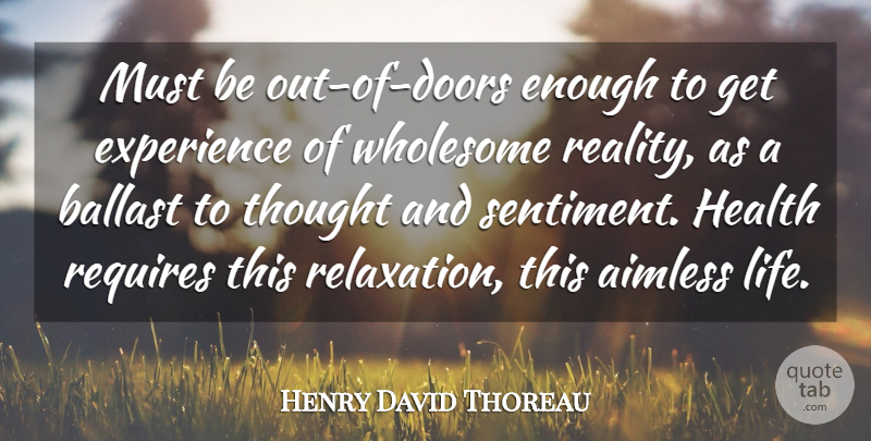 Henry David Thoreau Quote About Time, Reality, Doors: Must Be Out Of Doors...