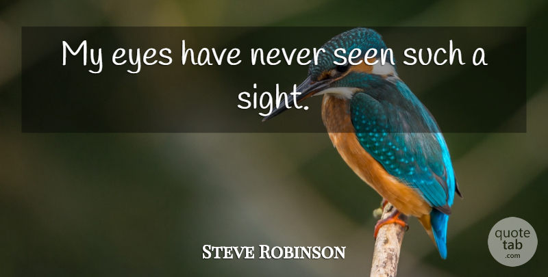 Steve Robinson Quote About Eyes, Seen: My Eyes Have Never Seen...