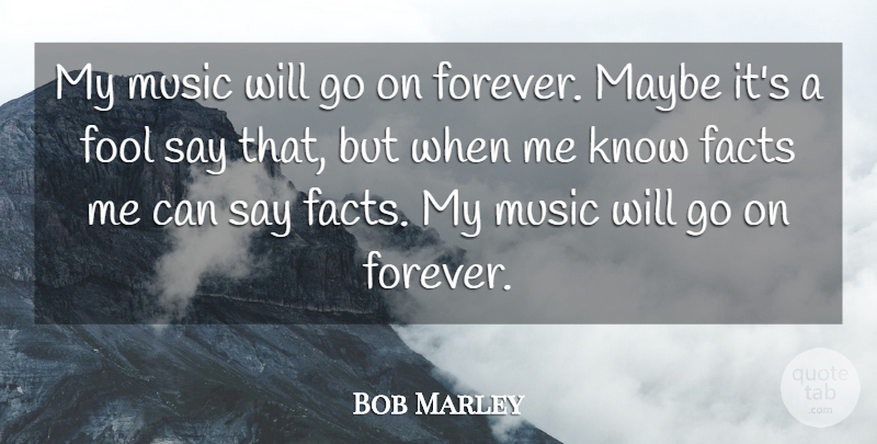 Bob Marley Quote About Music, Stupid, Forever: My Music Will Go On...