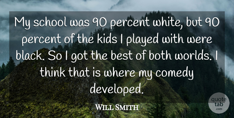 Will Smith Quote About Best, Both, Kids, Percent, Played: My School Was 90 Percent...