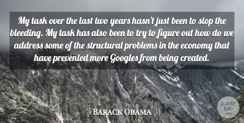 Barack Obama Quote About Address, Figure, Last, Structural, Task: My Task Over The Last...