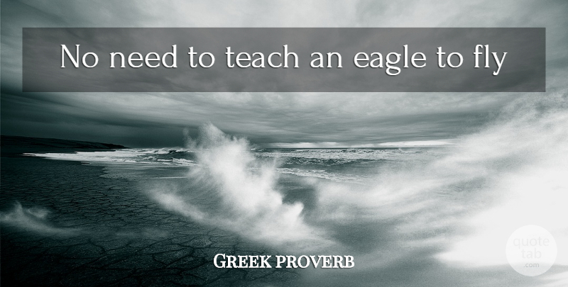 Greek proverb Quote About Eagle, Fly, Teach: No Need To Teach An...