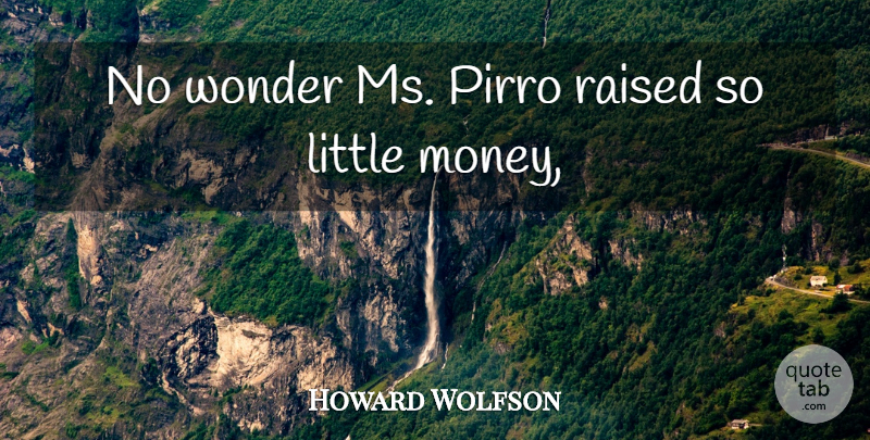 Howard Wolfson Quote About Raised, Wonder: No Wonder Ms Pirro Raised...