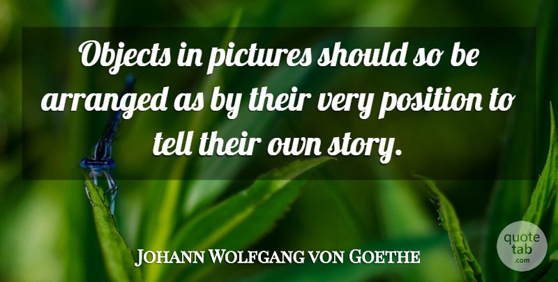Johann Wolfgang von Goethe Quote About Photography, Stories, Literature: Objects In Pictures Should So...