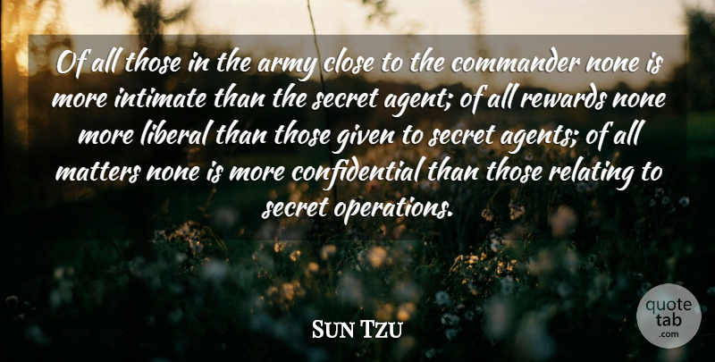 Sun Tzu Quote About War, Army, Secret: Of All Those In The...