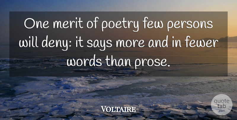 Voltaire Quote About Poetry, Tragedy, Merit: One Merit Of Poetry Few...