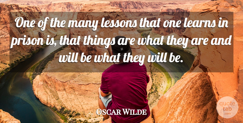 Oscar Wilde Quote About Lessons, Prison: One Of The Many Lessons...