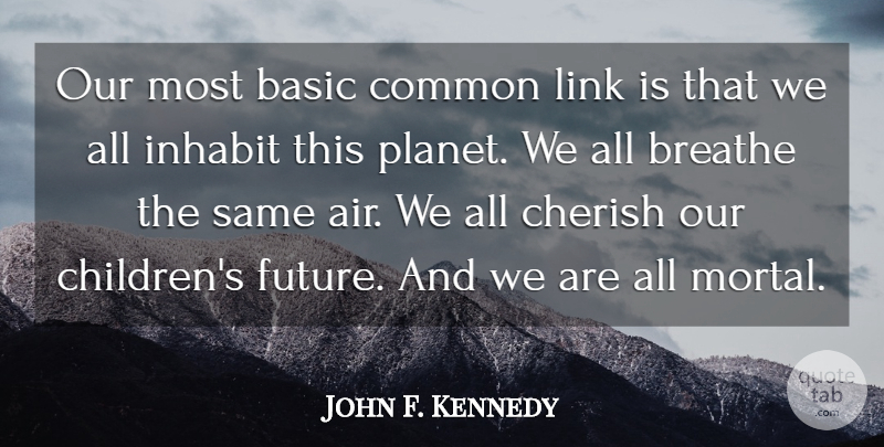 John F. Kennedy Quote About Inspirational, Motivational, Death: Our Most Basic Common Link...