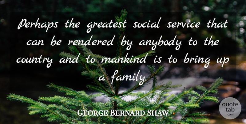 George Bernard Shaw Quote About Family, Country, Children: Perhaps The Greatest Social Service...