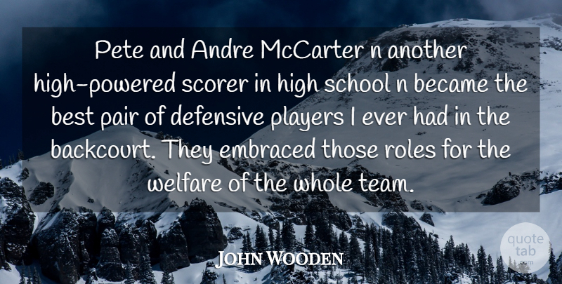 John Wooden Quote About Andre, Became, Best, Defensive, Embraced: Pete And Andre Mccarter N...