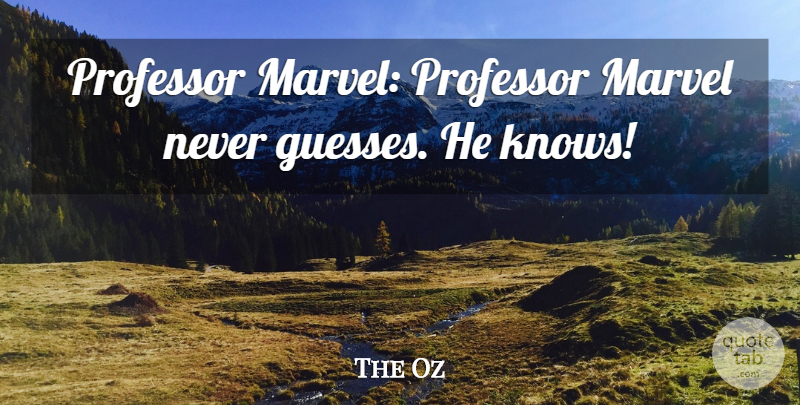 The Oz Quote About Marvel, Professor: Professor Marvel Professor Marvel Never...
