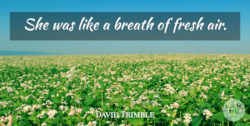 David Trimble Quote About Breath, Fresh: She Was Like A Breath...