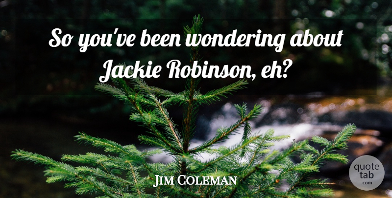 Jim Coleman Quote About Jackie, Wondering: So Youve Been Wondering About...