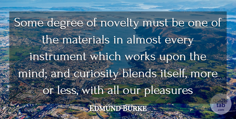 Edmund Burke Quote About Curiosity, Mind, Novelty: Some Degree Of Novelty Must...