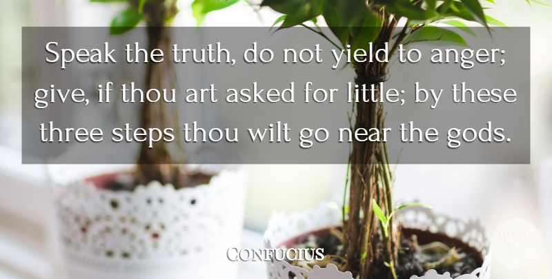 Confucius Quote About Art, Truth, Anger: Speak The Truth Do Not...